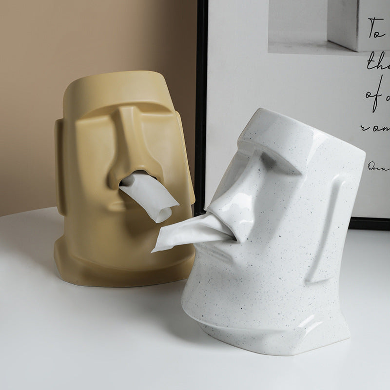 Moai Stone Tissue Box