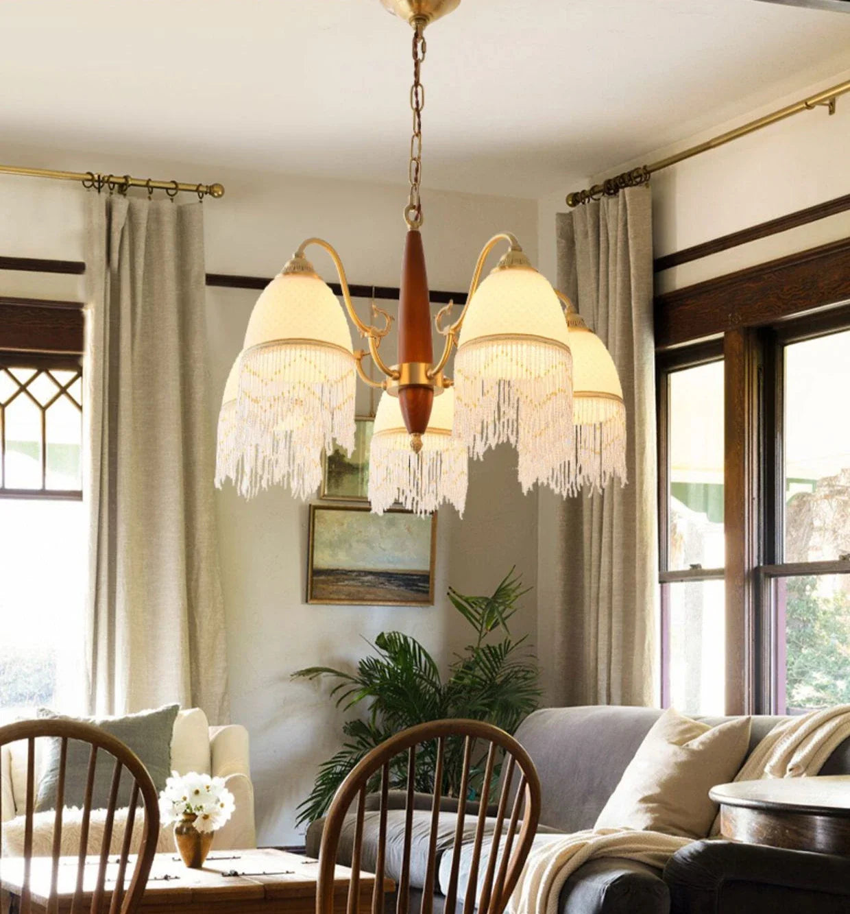 Mesh Tassel Chandelier