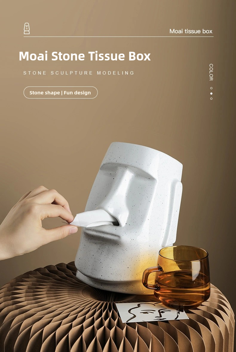 Moai Stone Tissue Box