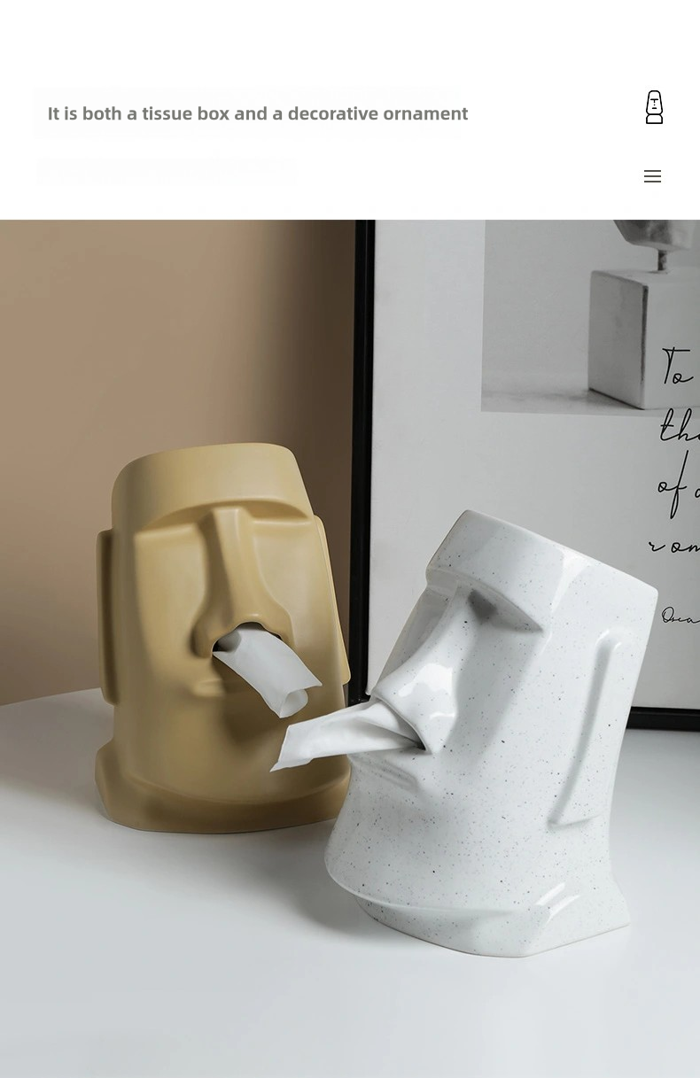 Moai Stone Tissue Box